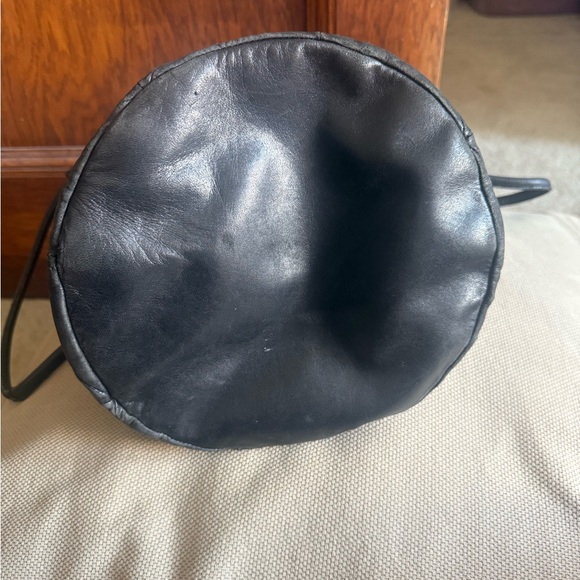 Prada Black Leather Bucket Bag
